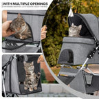 3-Wheel Lightweight Foldable Jogger Pet Stroller with Storage Basket for Small & Medium Dogs & Cats