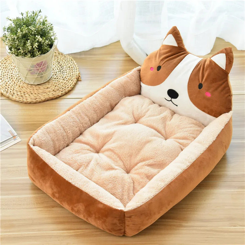 Plush Cartoon Sofa Pet Bed