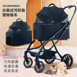Premium Detachable Pet Stroller Multifunction Separable Carrier Ultra Lightweight One Click Folding Portable Travel Stroller for