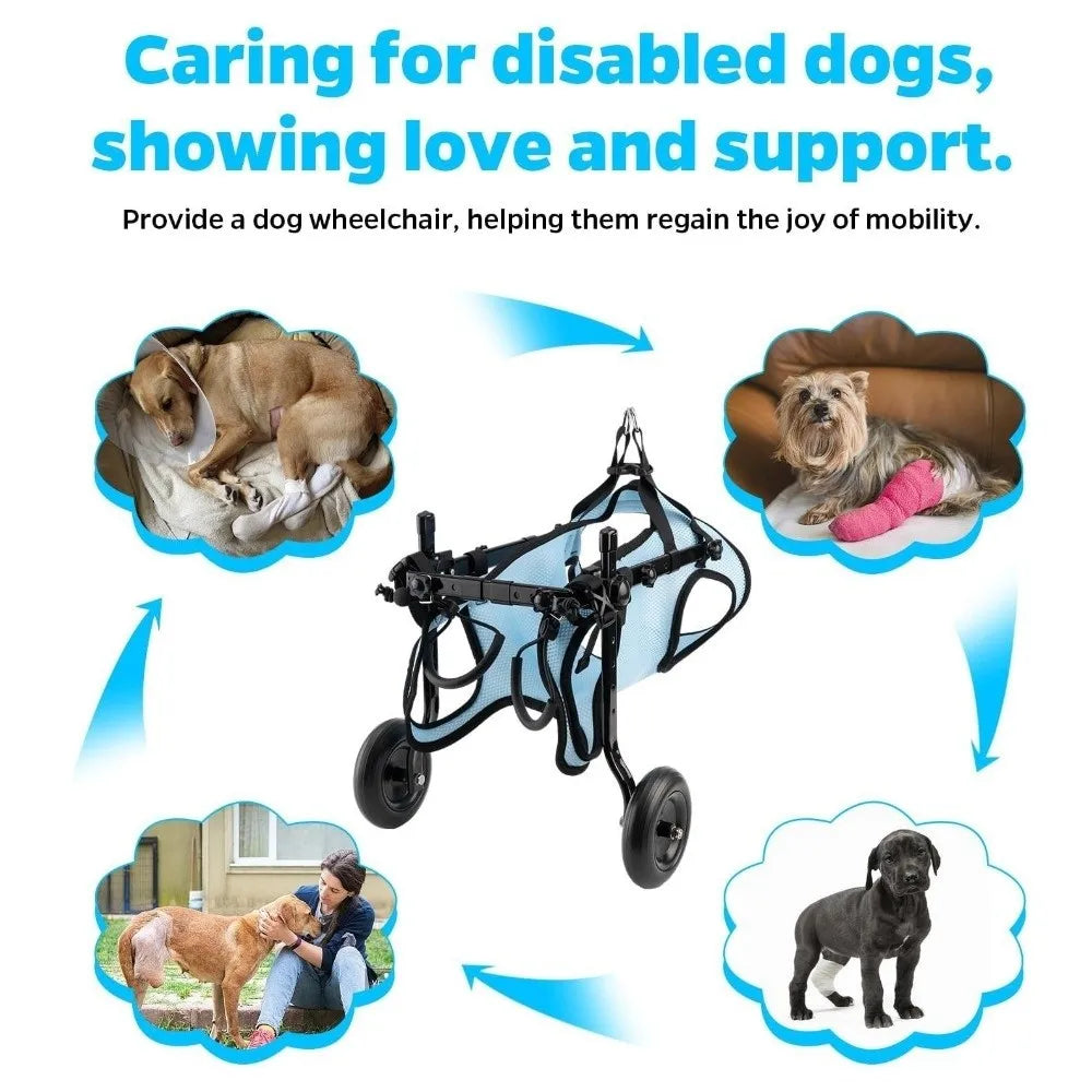 Adjustable Dog Wheelchair (Hind Leg Support, Breathable, Rehab)