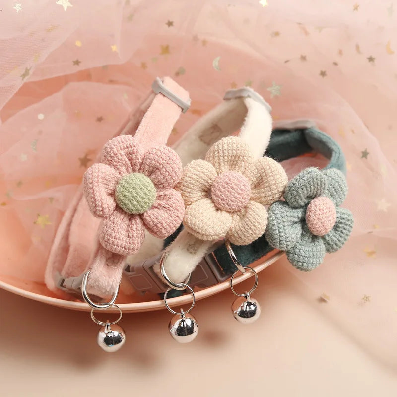 Sunflower Bowtie Cat Collar with Bell