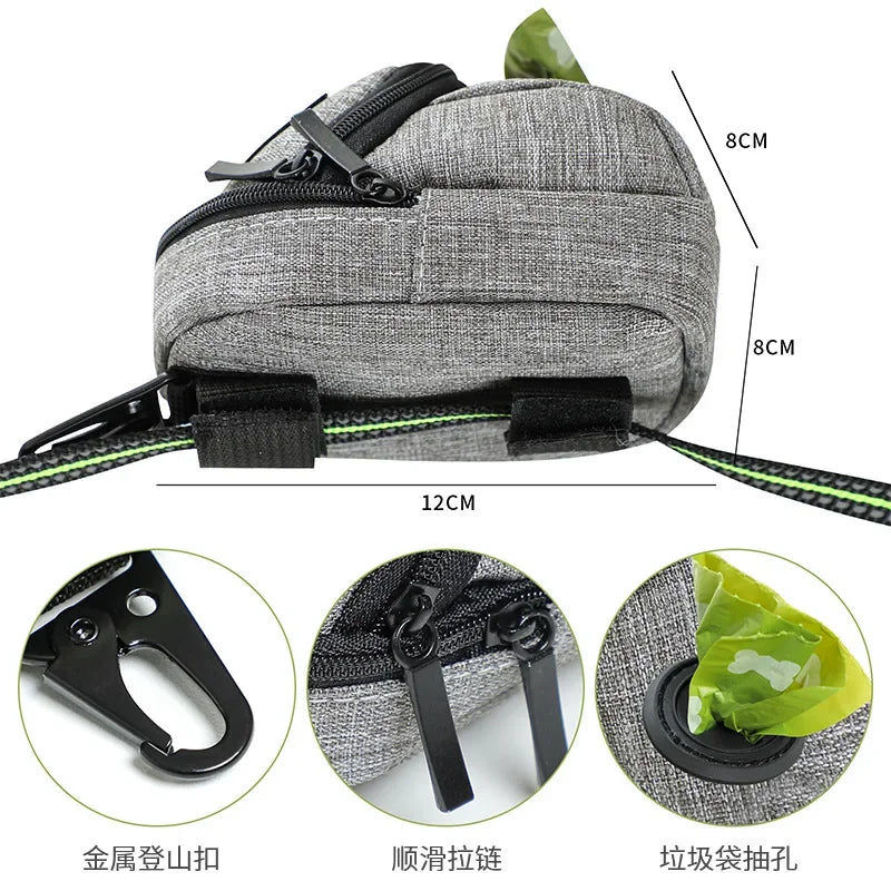Portable Dog Walking Bag (Waste Bag Dispenser, Leash Holder, Storage Pouch)