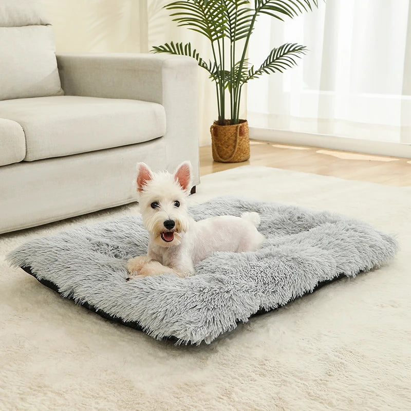 Long Plush Pet Cushion Bed