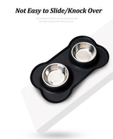 Stainless Steel Double Pet Bowl Set