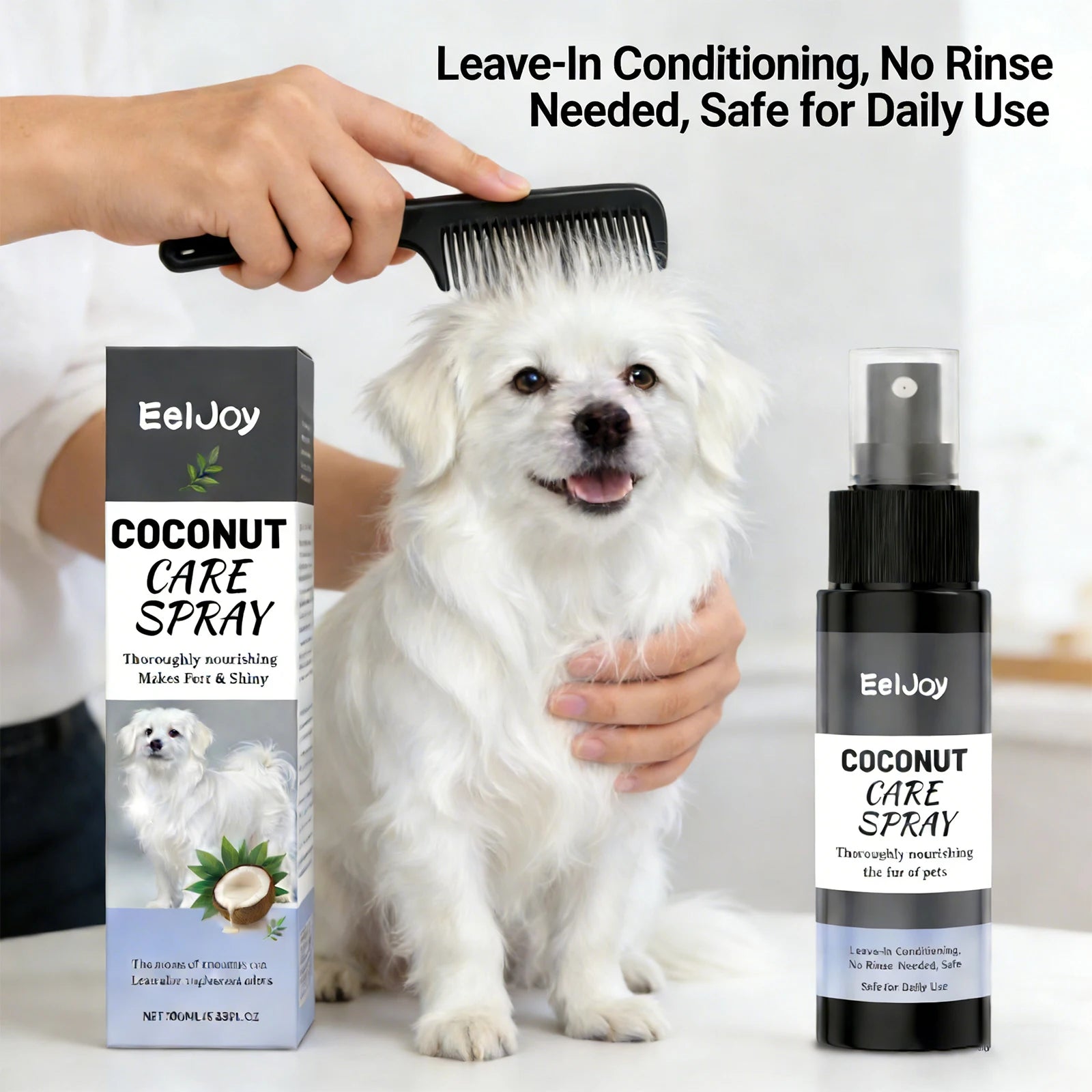 Coconut Pet Grooming Spray — Nourishing Fur Shine & Odor Control