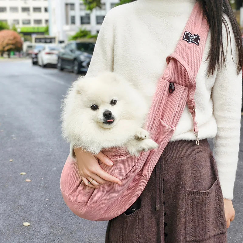 Waffle Mesh Pet Crossbody Bag (Lightweight, Portable, Shoulder, Dog & Cat)