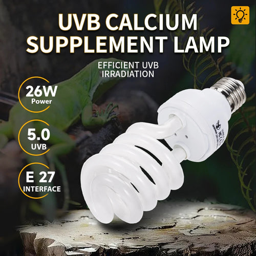 26W UVB Calcium Supplement Lamp — E27 Reptile Basking Bulb