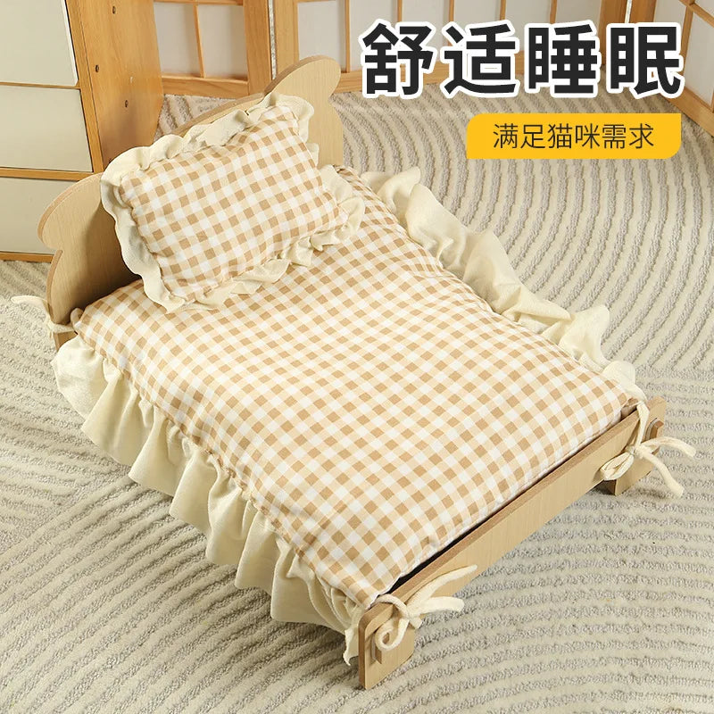 Pink Ruffle Princess Pet Sofa Bed for Cats & Small Dogs