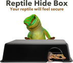Ventilated Reptile Hide Box — Rectangular Shelter for Geckos, Snakes & Spiders