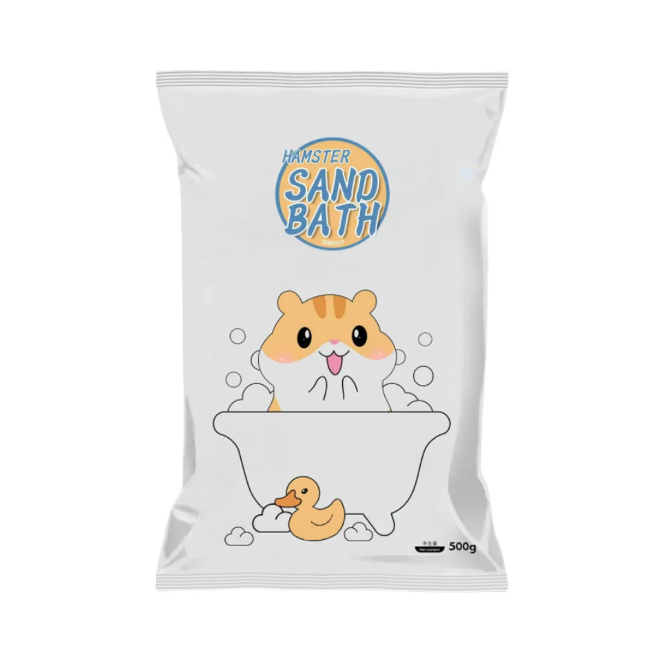 Natural Silica Bath Sand — Low-Dust Deodorizing Sand for Hamsters, 500g