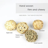 Natural Woven Grass Balls — 5-Pack Chew & Play Toys for Rabbits & Guinea Pigs