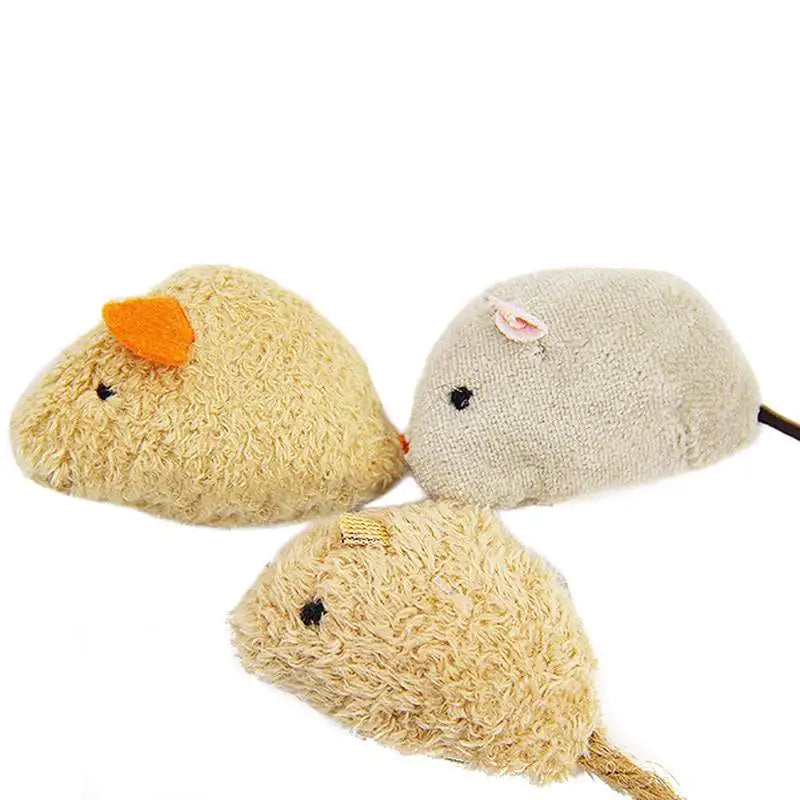 3-Piece Plush Mouse Cat Toy Set — Soft Training Toys for Kittens