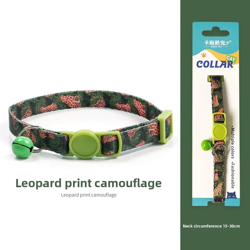 Woven Cat Collar with Bell & Safety Buckle
