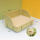 Rabbit Corner Litter Box — Removable Grid Tray with Splash Guard