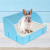 Grid Litter Pan for Rabbits — Corner Toilet Tray for Small Pets