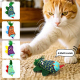 4-Piece Faux Feather Cat Toy Set — Interactive Bell Toys for Cats