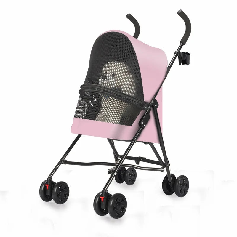 Ultra-Lightweight Compact Foldable Pet Stroller for Small Dogs & Cats — Travel, Shopping & Daily Outing Carrier