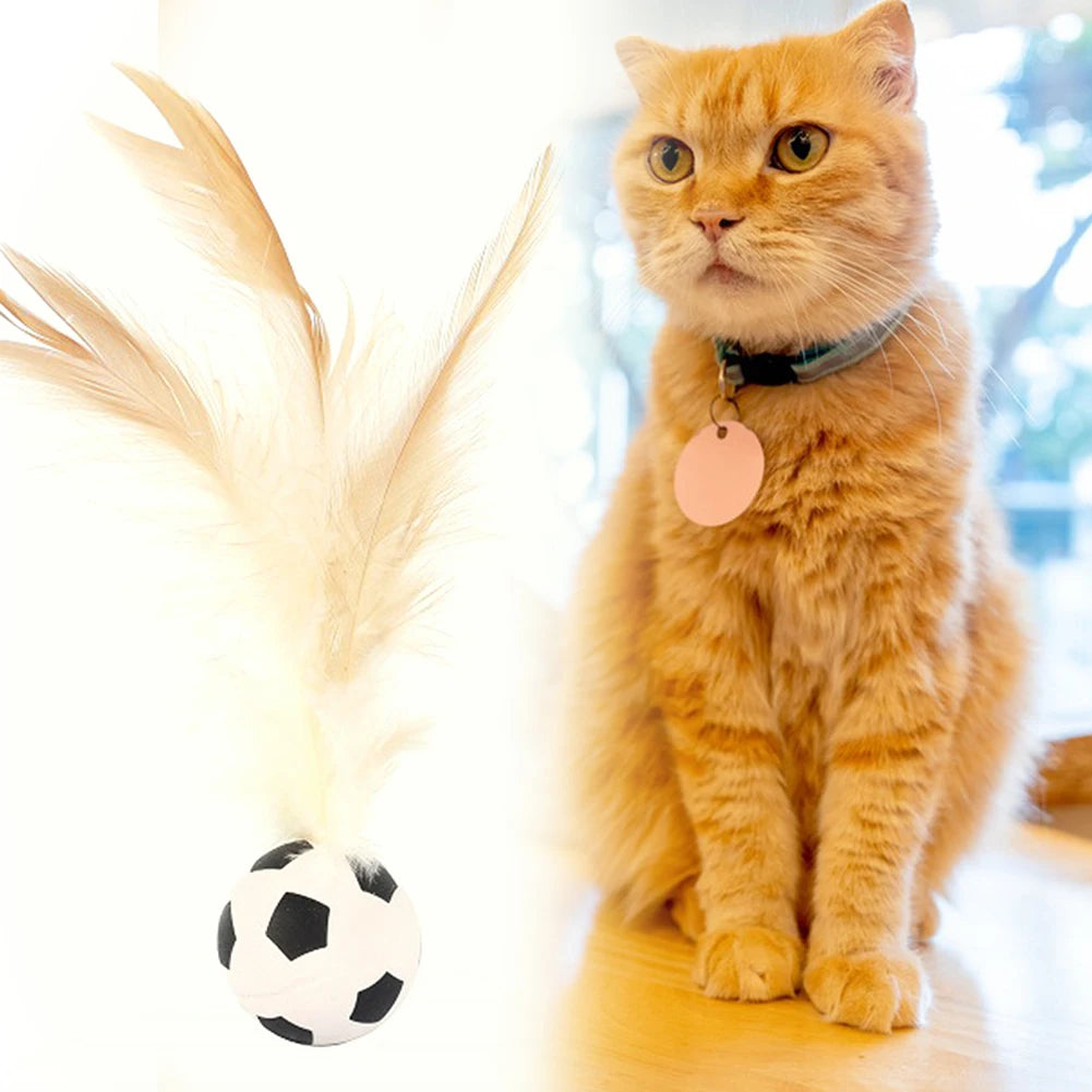 Feather Bouncy Ball Cat Toy — Indoor High-Rebound Flutter Ball for Self-Play