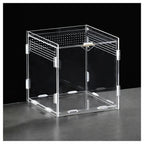 Stackable Acrylic Reptile Feeding Box — Buckle-Splicing Habitat for Small Pets