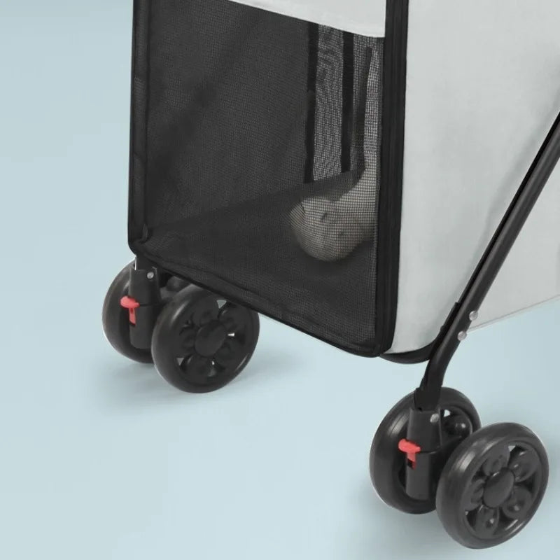Foldable All-Terrain Large Dog & Cat Stroller Cart — Portable Outdoor Carrier