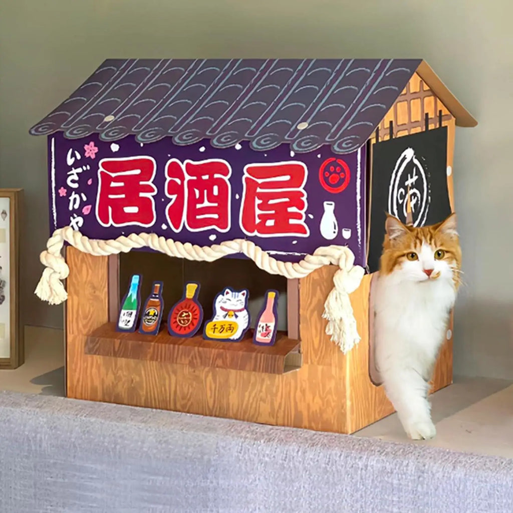 Cardboard Cat House with Scratcher, Izakaya Bar Design