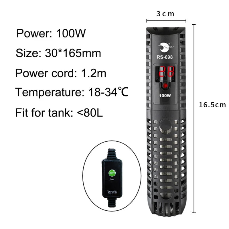 Aquarium Submersible Heater with Thermostat 50–500W