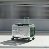 Pet Carrier with Wheels Transparent Pet Carrier Suitcase Hard-Sided Cats, Small Dogs, Travel, Airport, Professional Visits