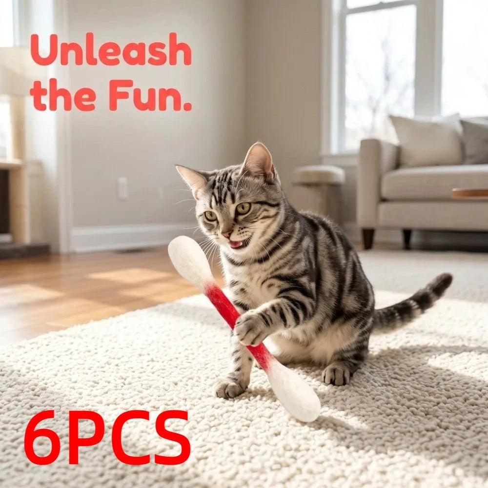 Cotton Swab Cat Chew Toys (6-Pack)