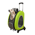 Cat Backpack & Foldable Pet Trolley Hybrid Carrier for Cats & Small Dogs