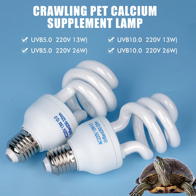 UVB Reptile Heat Bulb — E27 Fitting, 5.0/10.0 UVB, 13W/26W