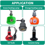 E27 Ceramic Reptile Lamp Holder — Heat-Resistant Socket with Power Cord
