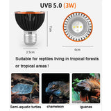 3W UVA/UVB LED Reptile Basking Bulb — Dual-Cooling E27 Sunlight Lamp