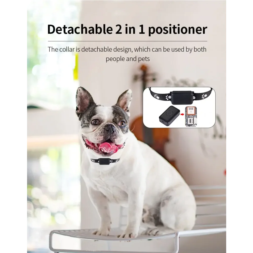 GSM AGPS Waterproof GPS Pet Collar Tracker with Calls & Remote Control