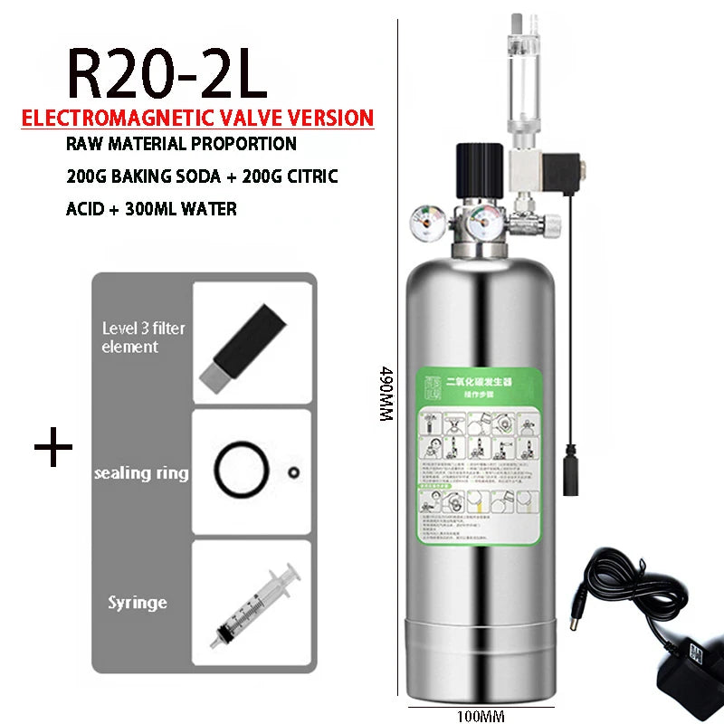 DIY Stainless Steel Aquarium CO2 Generator System Kit