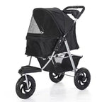 Waterproof Foldable 3-Wheel Pet Stroller with Removable Cage Carrier for Cats & Dogs