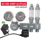 Aquarium CO2 Pressure Regulator with Solenoid Valve (Bubble Meter, Quick-Connect)