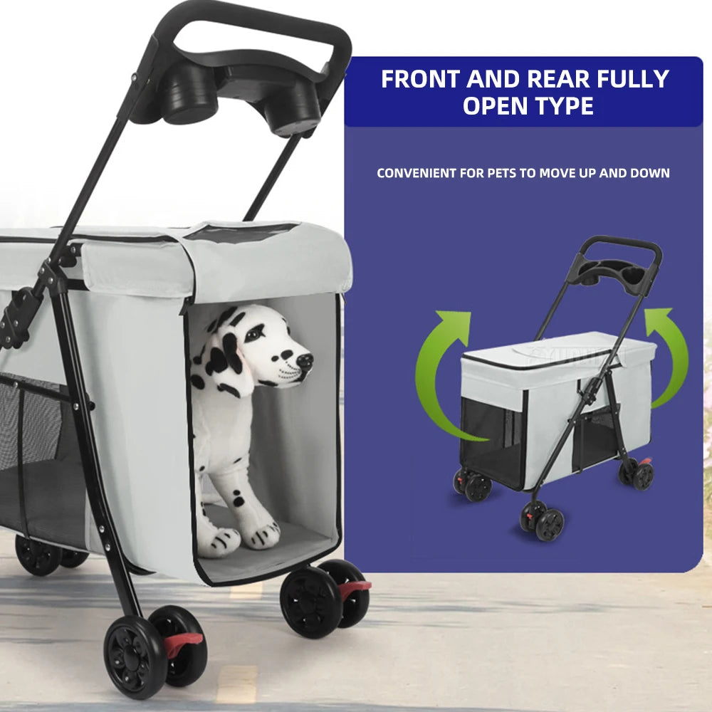 Portable Foldable Outdoor Travel Cart for Medium & Large Dogs & Cats