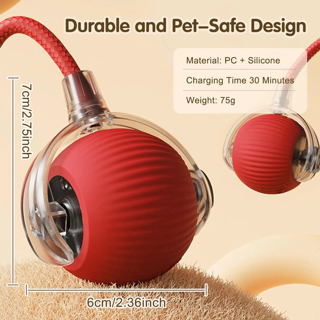 Auto Rolling Ball Cat Toy with Tail — Rechargeable Smart Mouse Teaser