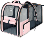 Large Expandable Foldable Pet Carrier Backpack for Dogs, Puppies & Medium Cats up to 18 lbs