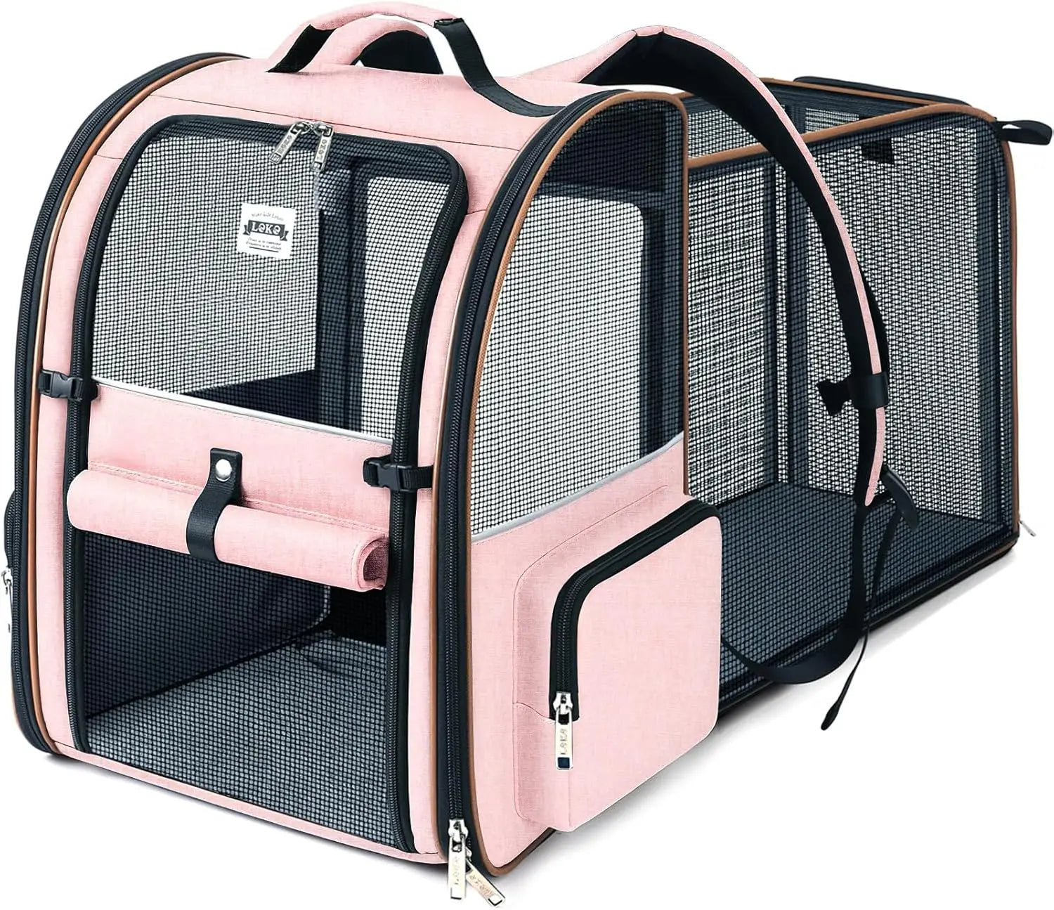Large Expandable Foldable Pet Carrier Backpack for Dogs, Puppies & Medium Cats up to 18 lbs