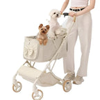 Airline-Ready One-Touch Folding Lightweight Pet Stroller — Breathable Outdoor Puppy & Cat Travel Carrier