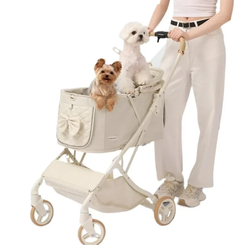 Airline-Ready One-Touch Folding Lightweight Pet Stroller — Breathable Outdoor Puppy & Cat Travel Carrier