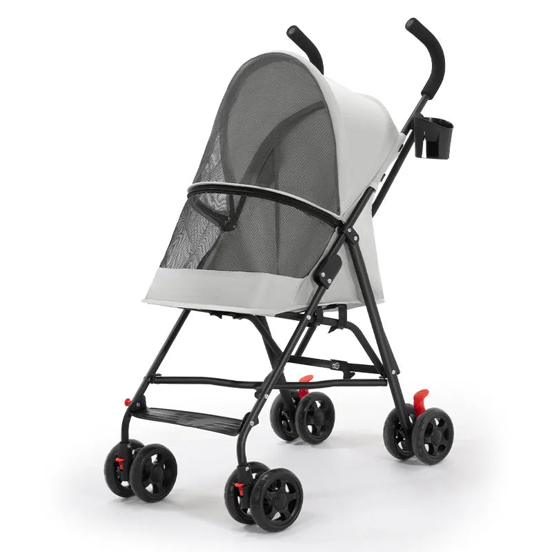 Lightweight Portable Foldable Pet Stroller Trolley for Teddy Dogs & Cats — Outdoor Travel Cart