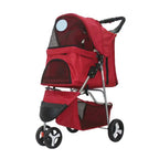 Large Foldable Pet Stroller for Golden Retrievers & Big Dogs — Adjustable Handle & Fruit Tray Outdoor Cart
