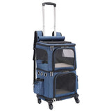 Pet Stroller with Detachable Carrier, Oxford Fabric, Telescopic Handle, Large Capacity, Breathable, Portable for Two Pets