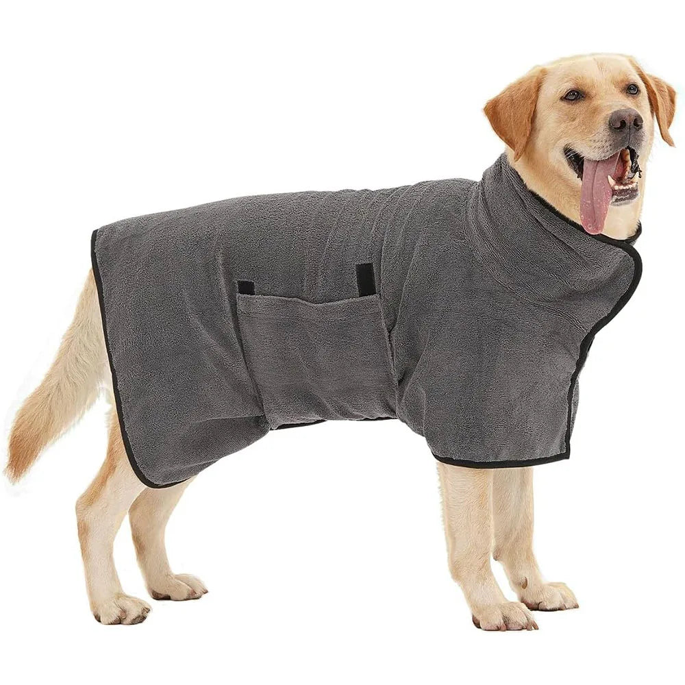 Full-Body Dog Bathrobe — Absorbent Quick-Dry Wrap for Dogs & Cats
