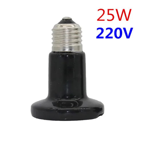 Ceramic No-Light Heat Lamp for Reptiles — E27, 25W-100W, 110V/220V