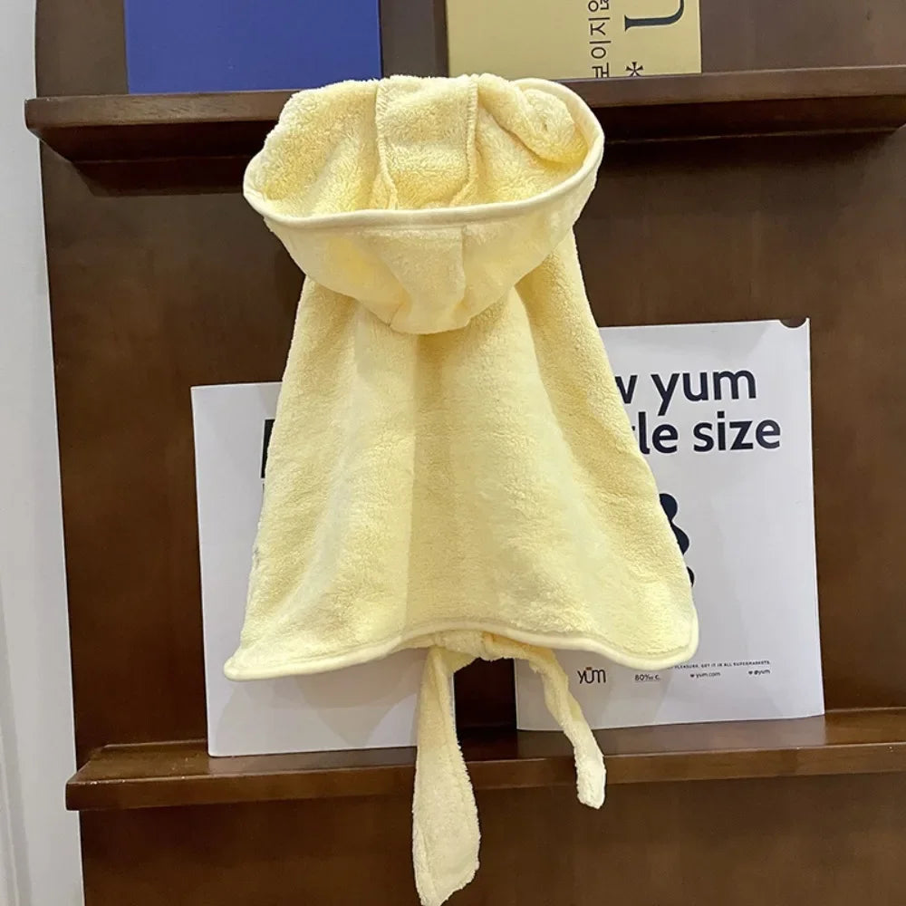 Hooded Dog Bath Robe — Super-Absorbent Cotton Towel for After Bath & Swim