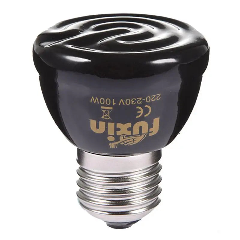 Ceramic Infrared Heat Lamp for Reptiles — No-Light Heating Bulb, E27, 25W–100W