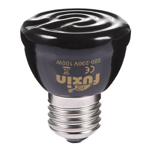 Ceramic Infrared Heat Lamp for Reptiles — No-Light Heating Bulb, E27, 25W–100W